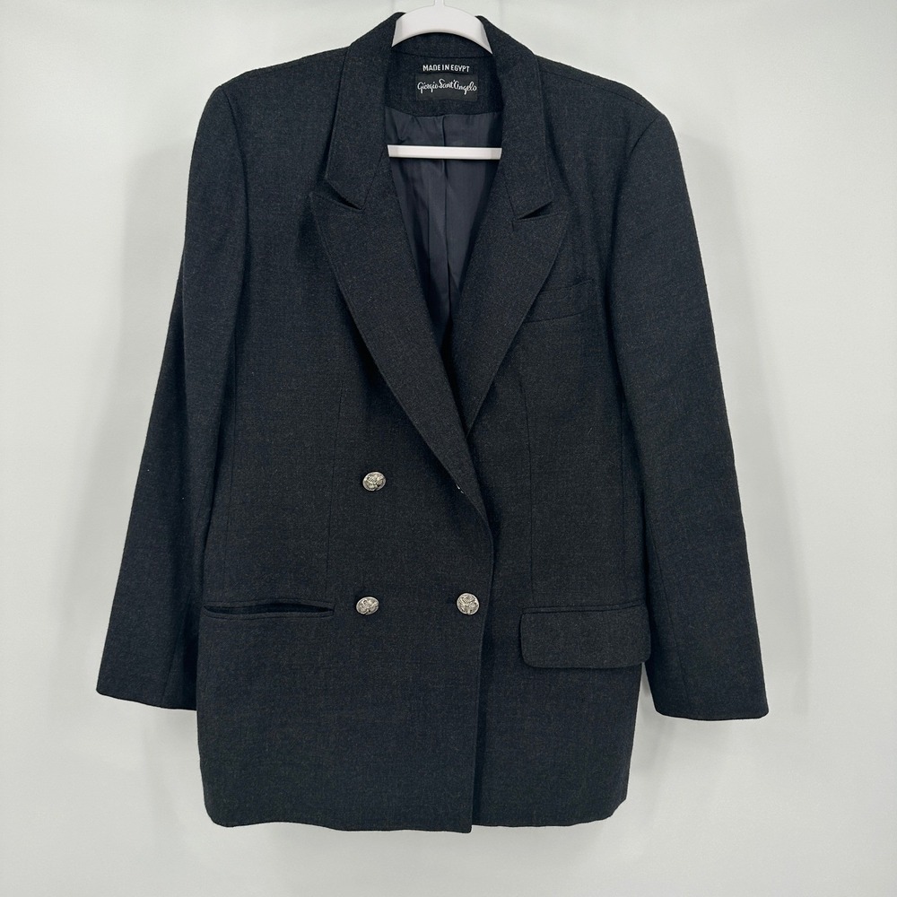 Womens‎ Old Money Wool Blazer Size L Jacket Quiet Luxury Minimalist Vintage